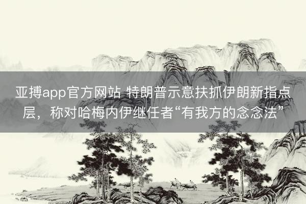 亚搏app官方网站 特朗普示意扶抓伊朗新指点层,称对哈梅内伊继任者“有我方的念念法”